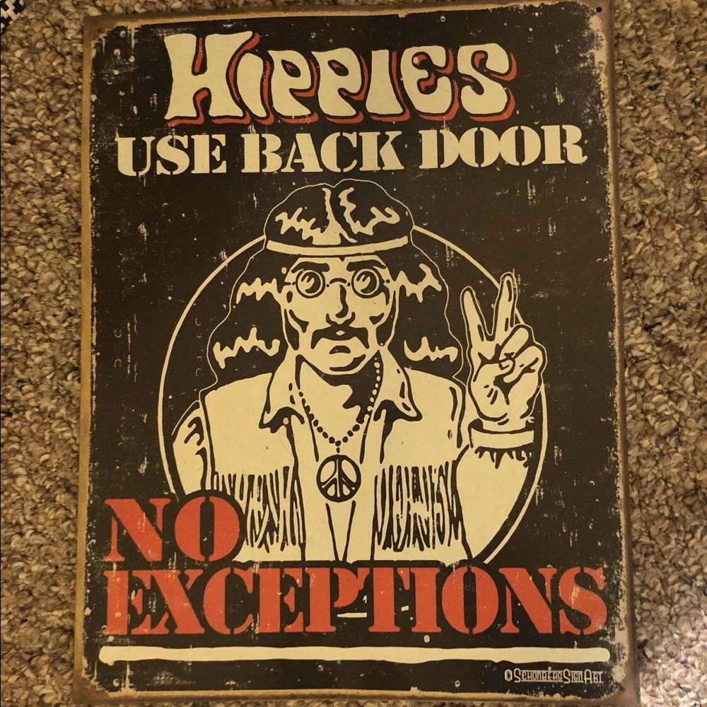 Metal Hippy Sign